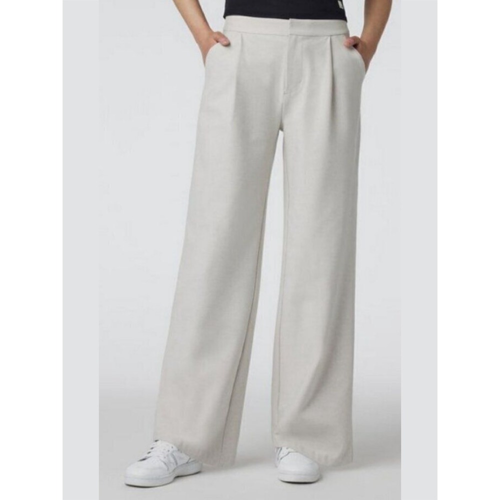 Vuori Elevation Ankle Trouser Womens Pleated Performance Pants Ecru Heather XL